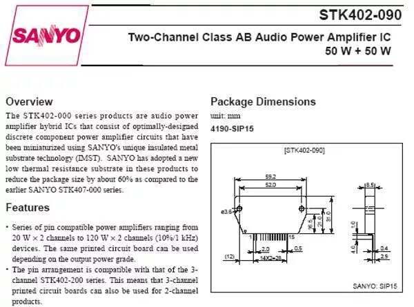 Stk402 070 схема усилителя Procedimiento para reparar componentes con C.I. STK series