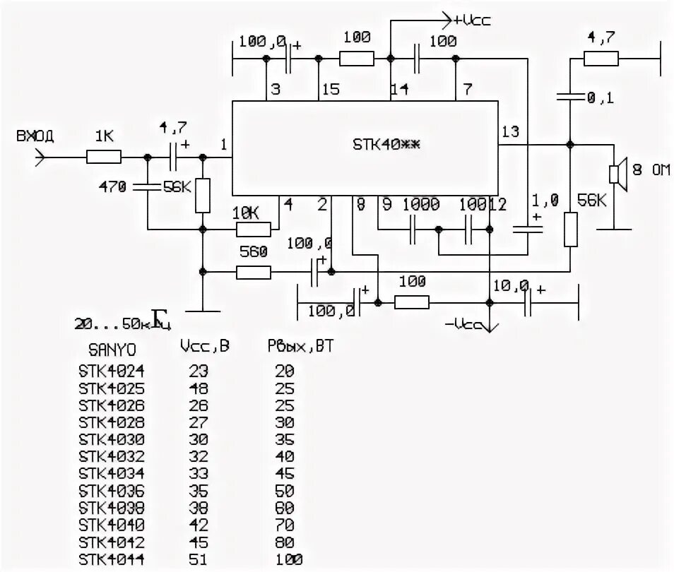 Stk402 070 схема усилителя Усилитель на STK40** Усилитель