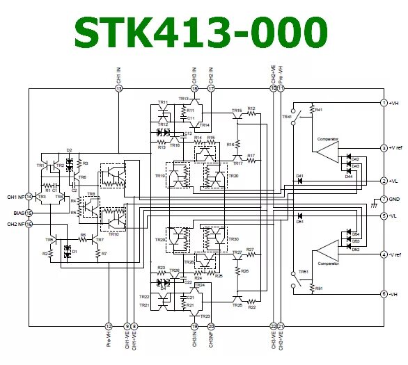 Stk413 430 схема усилителя PDF STK413-000 Components