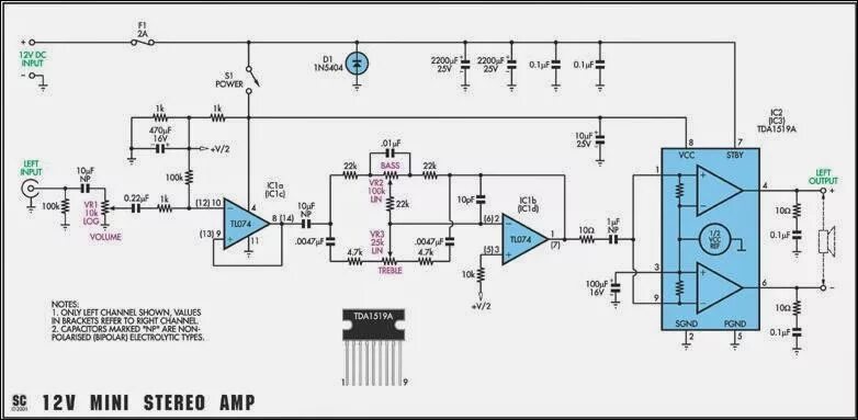 Tda1519a схема усилителя Tda1519a - Lichtschalter beschriftung