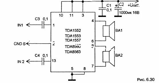 Tda1557q схема усилителя Тда 1557q схема усилителя - 88 фото