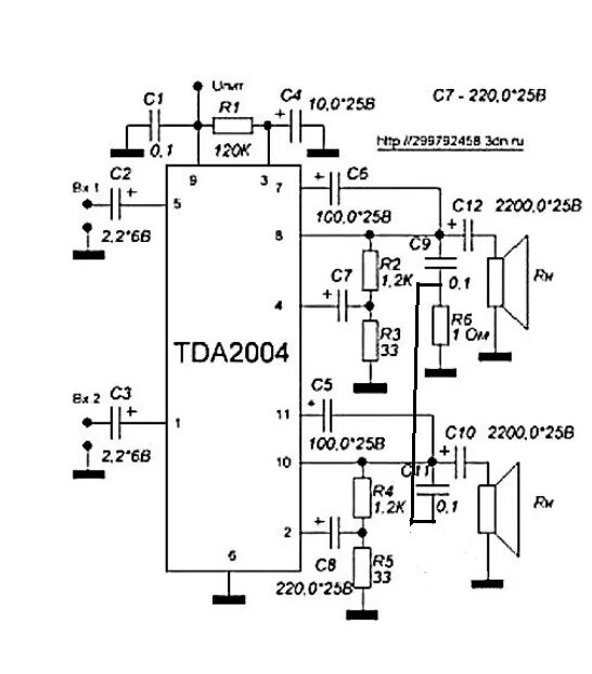 Tda2004r схема усилителя Контент Виталий Черепаха - Форум по радиоэлектронике