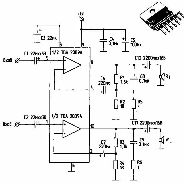 Tda2009a схема усилителя Обзор маломощного автомобильного усилителя Diy amplifier, Math