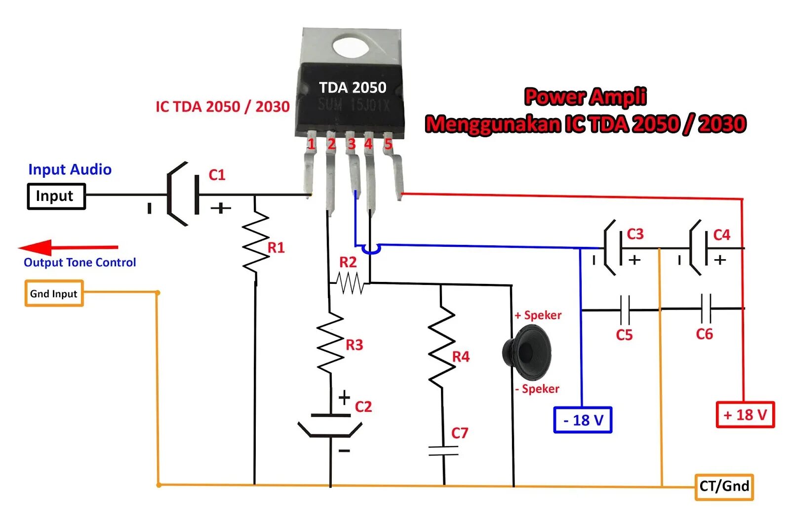 Tda2050 схема усилителя с однополярным питанием Ic Transistor Tda 2030 2050 8172 A Mar Original St Tda2030 Tda2050 Bocah Sange
