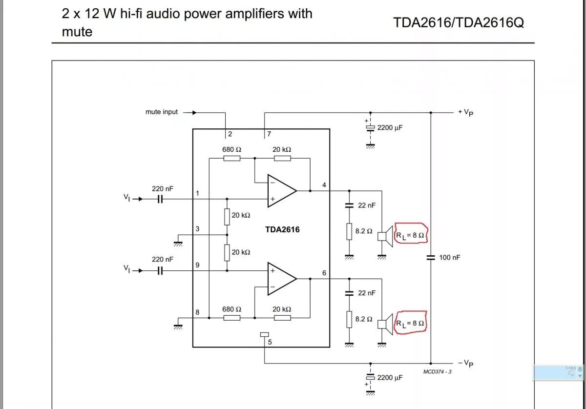 Tda2616 схема усилителя Tda6111q схема усилителя звука