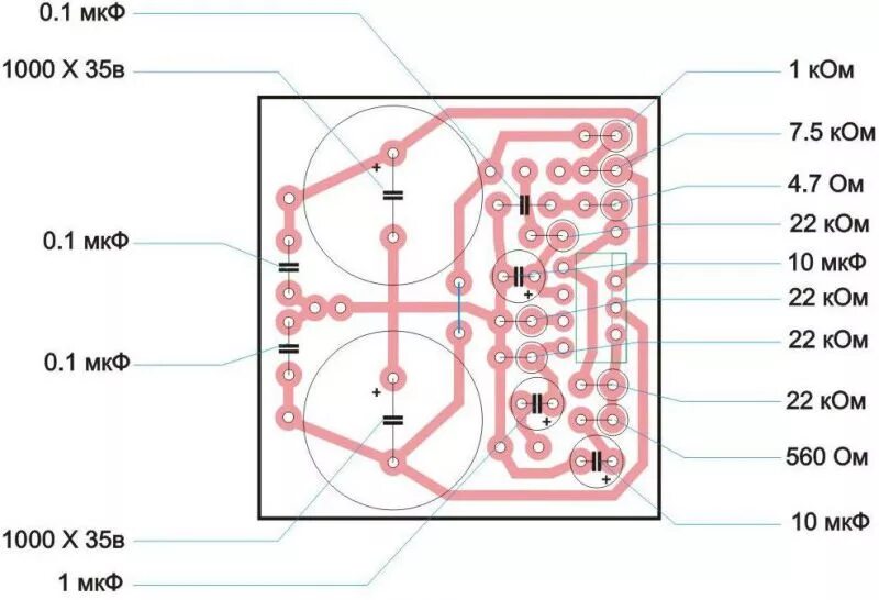 Tda2616 усилитель схема и печатная плата Tda2616 усилитель схема и печатная плата