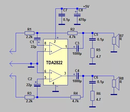 Tda2822m datasheet на русском схема усилителя Форум РадиоКот * Просмотр темы - Усилитель для наушников!