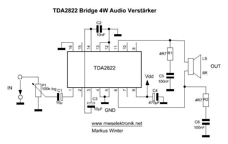 Tda2822m datasheet на русском схема усилителя Тда 2822 схема включения: Микросхема TDA2822 - усилитель НЧ (3-15В, 2Вт) - Произ