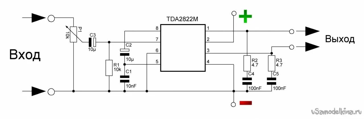 Tda2822m datasheet на русском схема усилителя Усилитель для наушников tda2822
