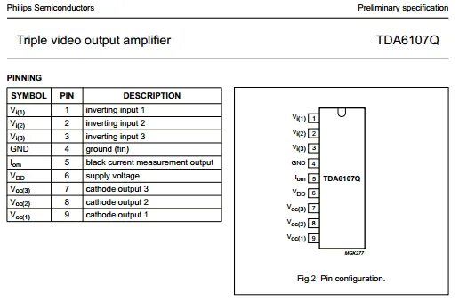 Tda6107jf усилитель звука схема TDA6107Q/N1 Datasheet PDF, Philips Electronics : Qdatasheet.com