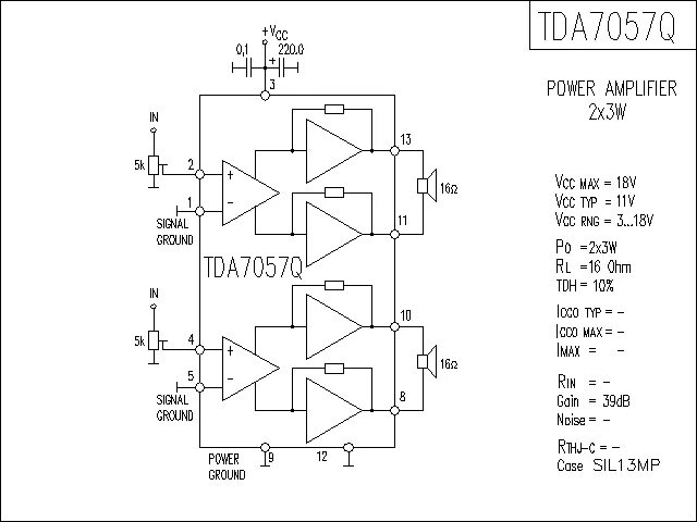 Tda7057aq схема усилителя Усилители мощности низкой частоты (ламповые) - Усилители НЧ и все к ним - Катало