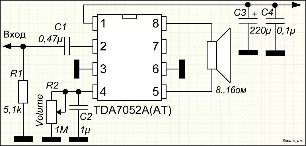 Tda7253 схема усилителя Схема усилителя tda7052a - 21 Января 2024
