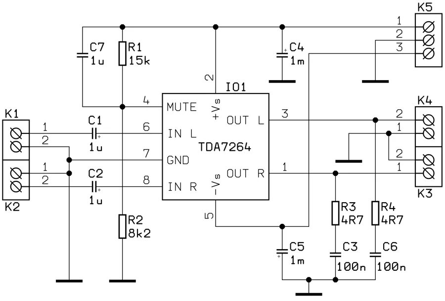 Tda7264 схема усилителя нч Zesilovač s TDA7264