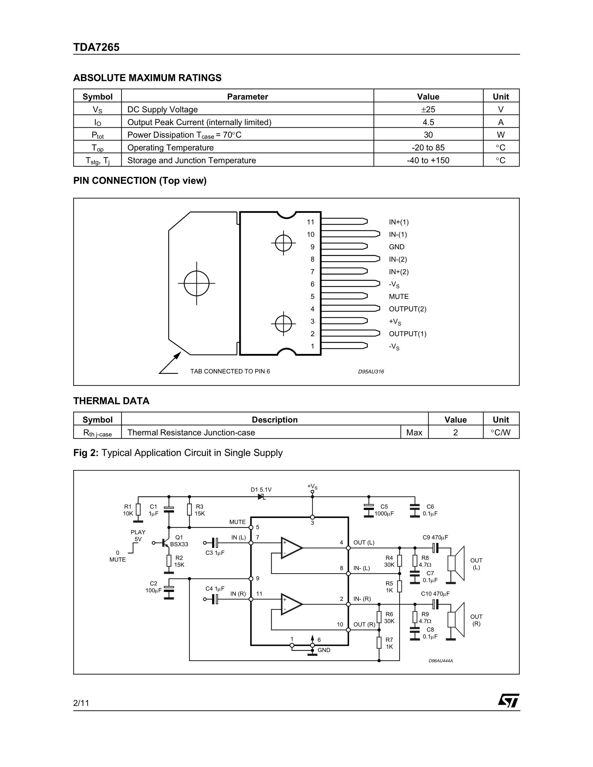 Tda7265 схема усилителя с двухполярным 7265.D2WG18V Price - 7265.D2WG18V in stock - Buy 7265.D2WG18V on Utsource.net