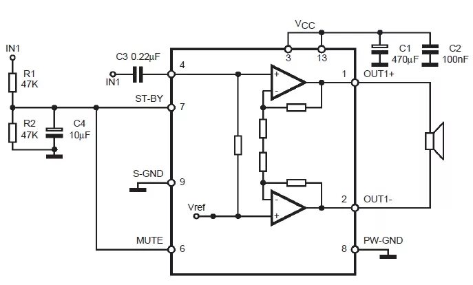 Tda7269 схема усилителя Мостовой МОНО усилитель 7Вт на TDA7266M - rcl-radio.ru