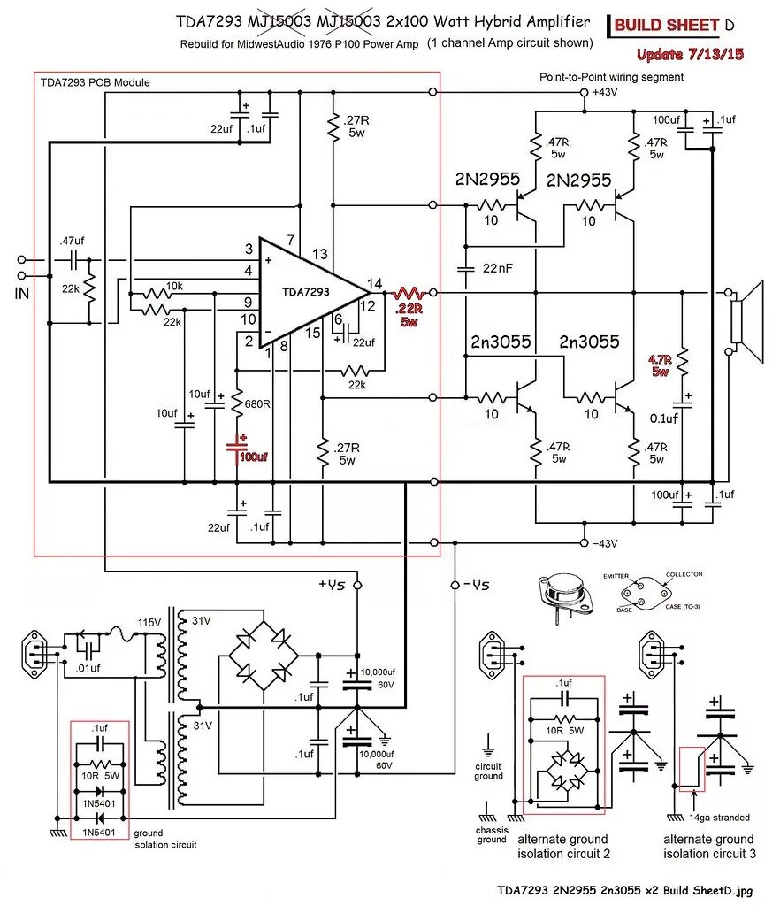 Tda7293 схема усилителя tda7293 2n3055 2n2955 200 watt Build Sheet decided to use . Flickr