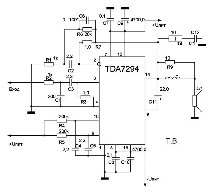 Tda7296 схема усилителя Картинки МИКРОСХЕМЫ ТДА УСИЛИТЕЛИ