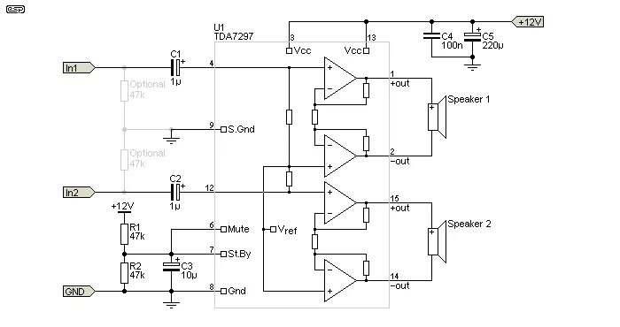 Tda7297 схема усилителя Project 178