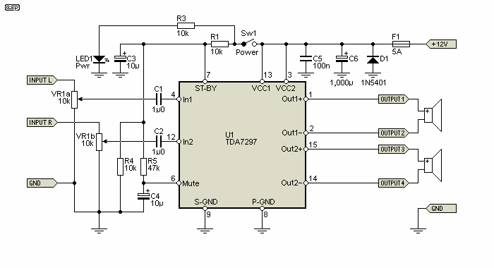 Tda7297 схема усилителя Project 169