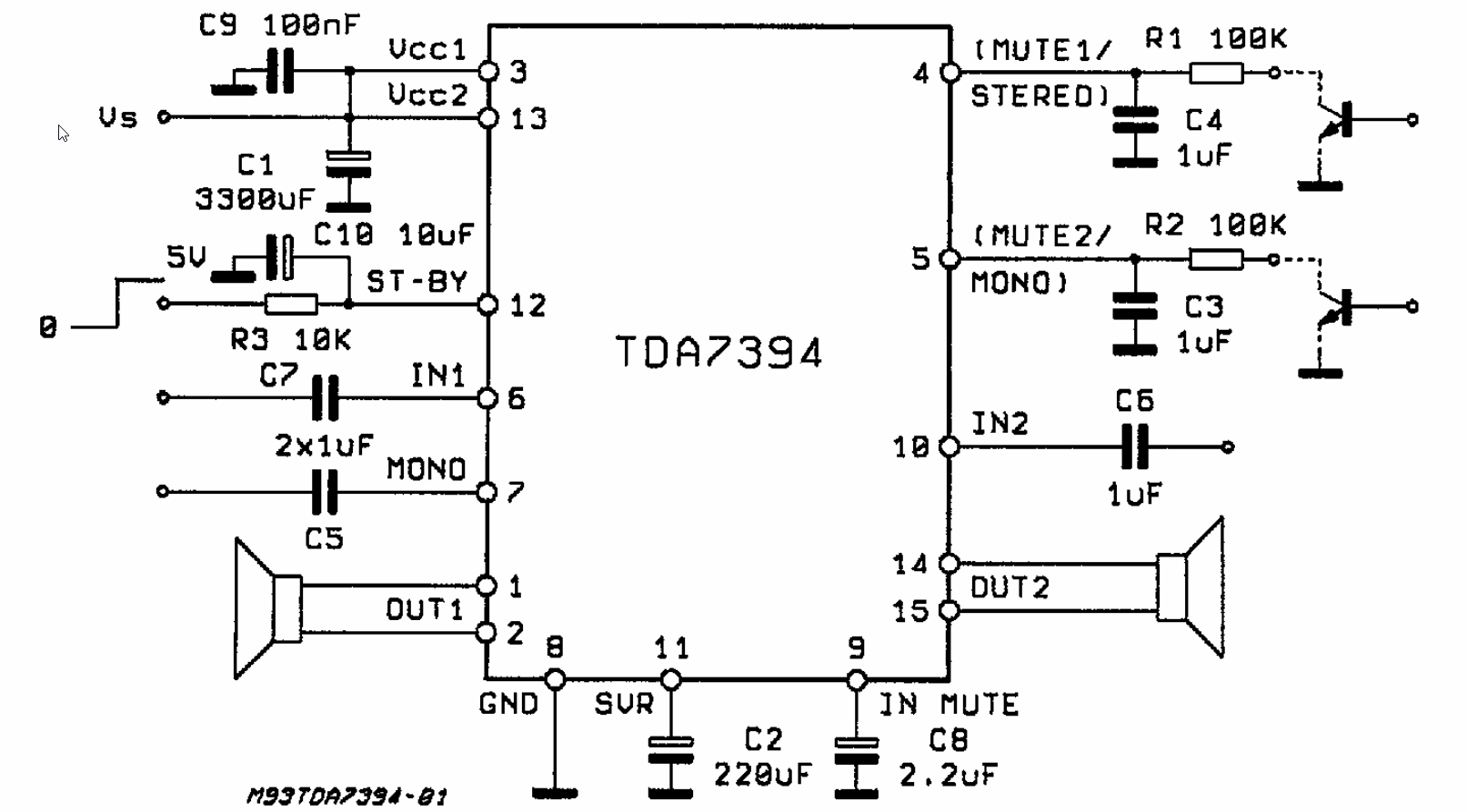 Tda7497 схема усилителя TDA7394 усилители сигнала, мощности