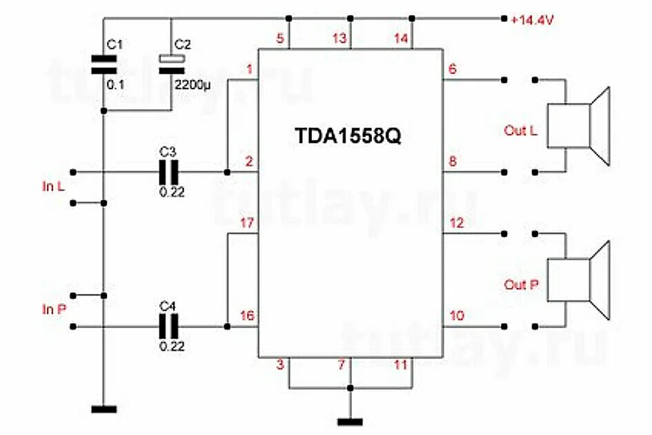 Tda7497 схема усилителя Как сделать мощный усилитель звука для дома. Состоит из 4 деталей и выдает больш