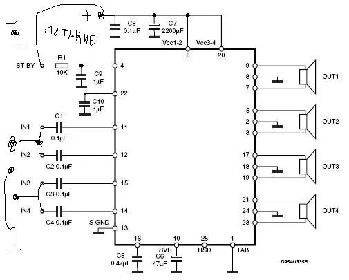 Tda7850 схема подключения усилителя Усилитель из магнитолы старой - DRIVE2