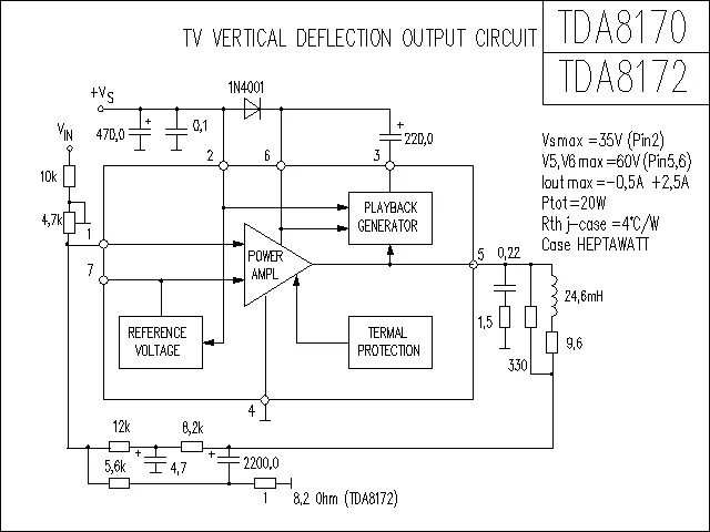 Tda8172 схема усилителя звука Справочник по импортным микросхемам