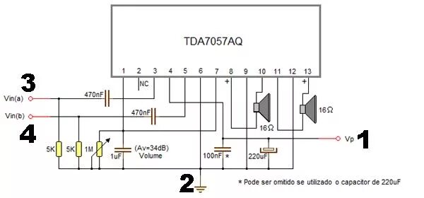 Tda8356 усилитель схема Esquema de amplificador com TDA7057AQ (1/1) - Eletronica - Esquemas Amplificador