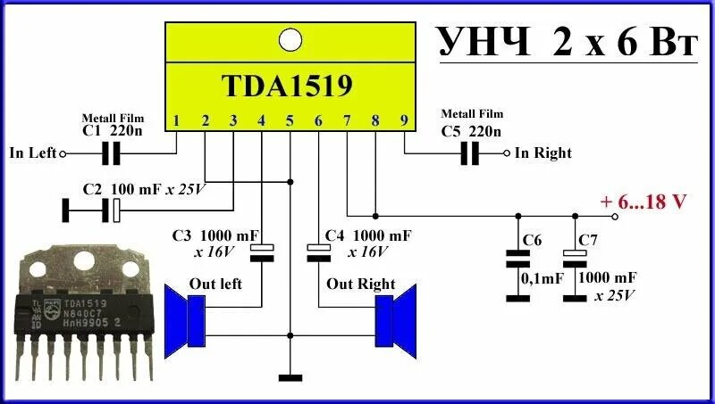 Tda8943sf схема усилителя Усилитель на ILA 1519 / TDA 1519 RadioMazz Дзен