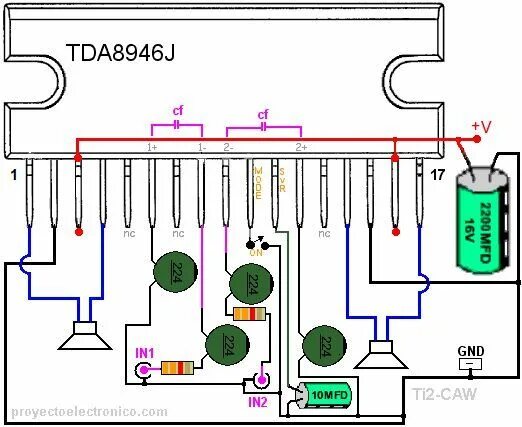 Tda8947j схема усилителя amplificador de audio TDA8946J Audio Amplifier, Electronic Engineering, Electron
