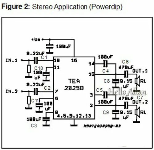 Tea2025b схема усилителя AC DC 5V 12V 2*3W TEA2025B Stereo Mini Audio Power Amplifier Board Dual Channel 