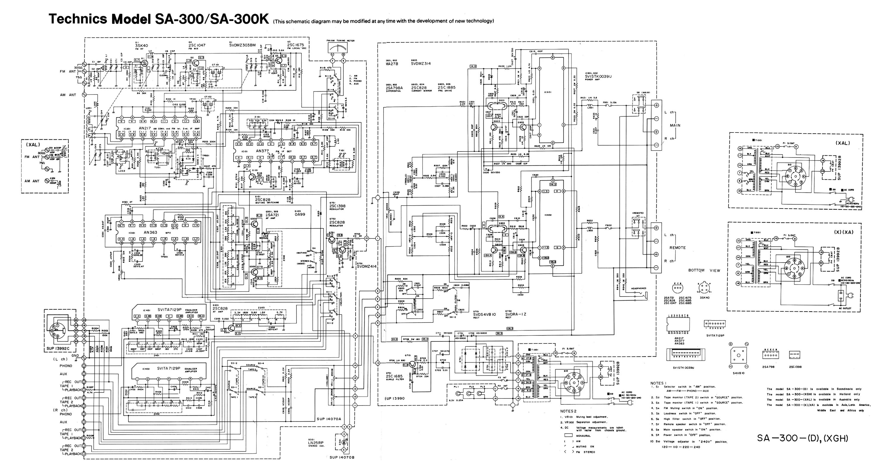 Technics sa ch750 схема электрические принципиальное TECHNICS SA-300 SA-300K SCHEMATIC Service Manual download, schematics, eeprom, r