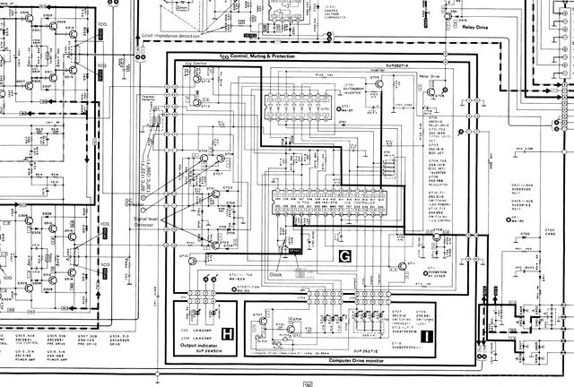Technics sa ch750 схема электрические принципиальное Technics SU V505 Schematic Detail Idle Current Control Computer And Protection C