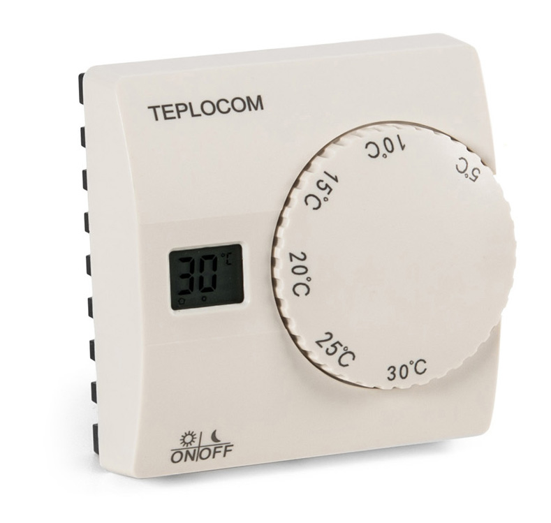 Teplocom ts 2aa 8a подключение к котлу Термостат комнатный проводной Teplocom TS-2AA/8A, (код 911) (TC TS911) купить в 