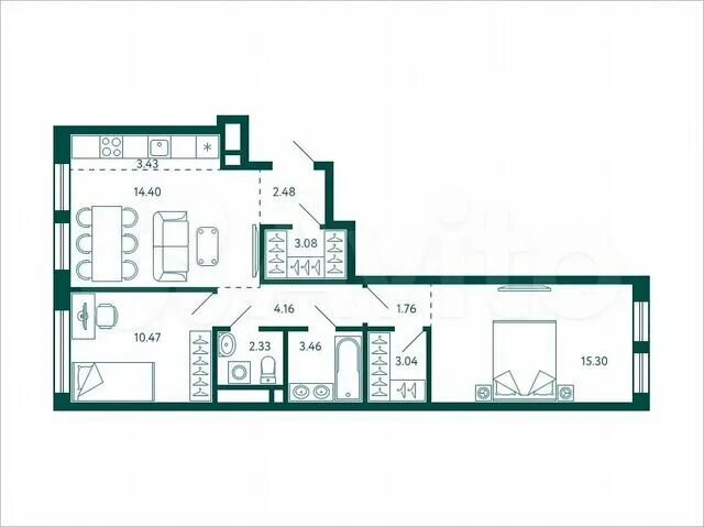 Terle park уфа ул авроры фото 2-к. квартира, 63,9 м², 8/27 эт. на продажу в Уфе Купить квартиру Авито