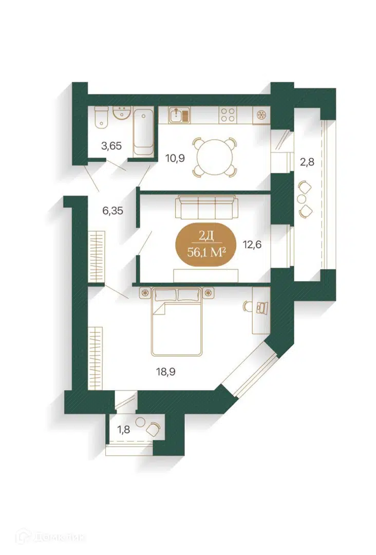 Terra казань ул ильича фото Купить 2-комнатную квартиру, 56.1 м² в ЖК TERRA по адресу Казань, Кировский, нед