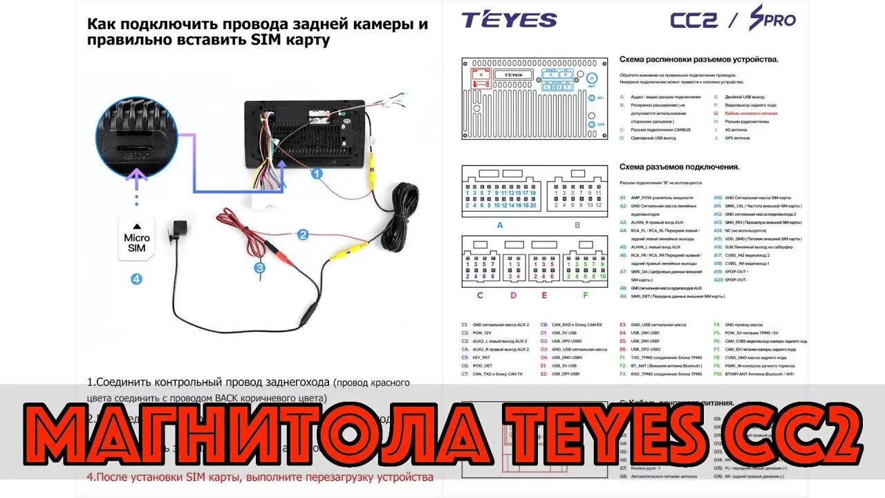 Teyes схема подключения проводов Автомагнитола TEYES CC2 (ну так себе с первого взгляда) - YouTube