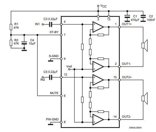 Tfa9842aj схема усилителя TDA7297 Amplifier: Datasheet, Circuit, Alternatives