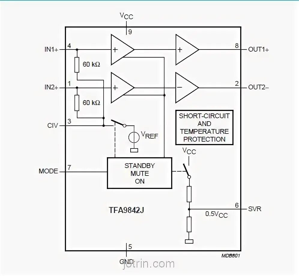 Tfa9842aj схема усилителя TFA9842J PHILIPS Audio ICs - Jotrin Electronics