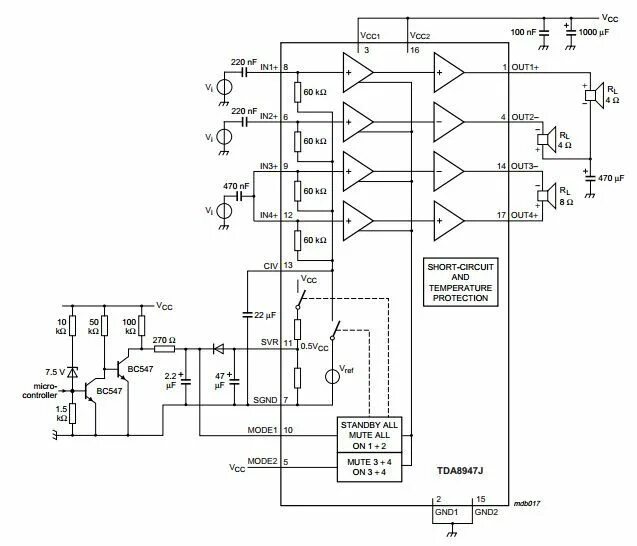 Tfa9843j схема усилителя ► TDA8947J аудио усилитель 29W - www.amplifiercircuit.info Audio Amplifier, Circ