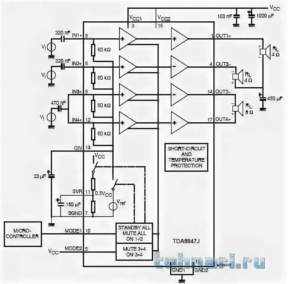 Tfa9843j схема усилителя Ответы Mail.ru: 12V постоянки на ноге выхода в УНЧ... Что это значит?