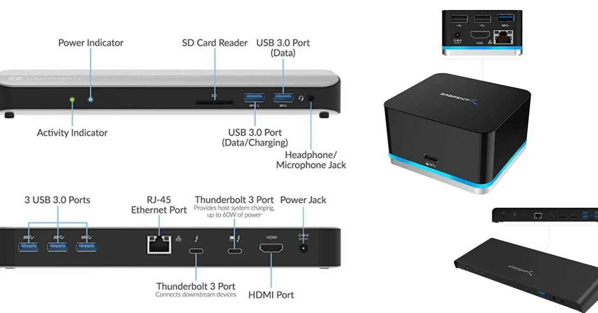 Thunderbolt 3 подключение Sabrent docks hook USB-C/Thunderbolt 3 laptops into battle stations: Gold Box fr