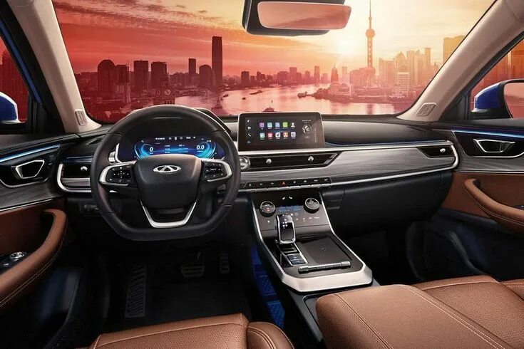 Tiggo 8 фото салона Рестайлинг принес Chery Tiggo 8 не только мощный мотор, но и полностью новый инт