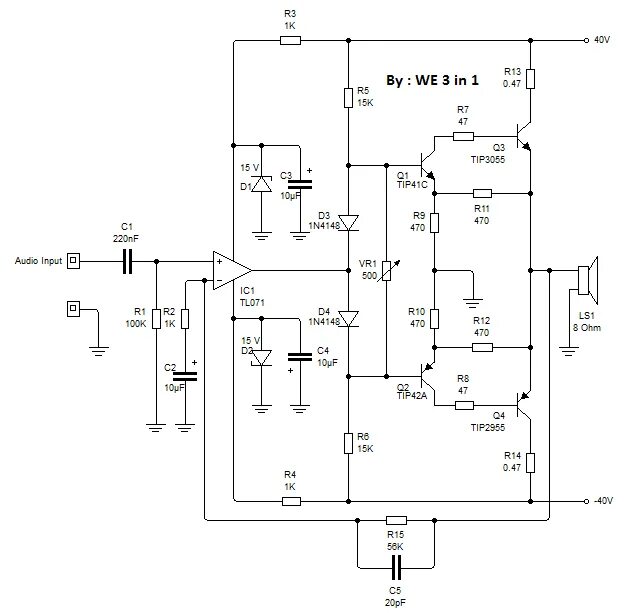 Tl071 схема усилителя Skema Ampli 36 Watt Lengkap - Skema Amplfier