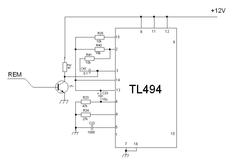 Tl494 схема включения в автомобильном усилителе Tl494 схема включения