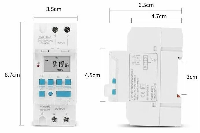 Tm919a 2 схема подключения Реле времени недельное универсальное 220В Sinotimer TM919H-2 16A на DIN рейку пр