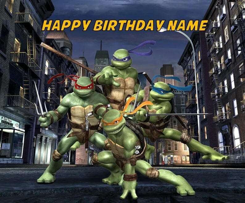 Tmnt просп победы 348 стр 1 фото Teenage Mutant Ninja Turtles Edible Image Cake Topper 1/4 Etsy