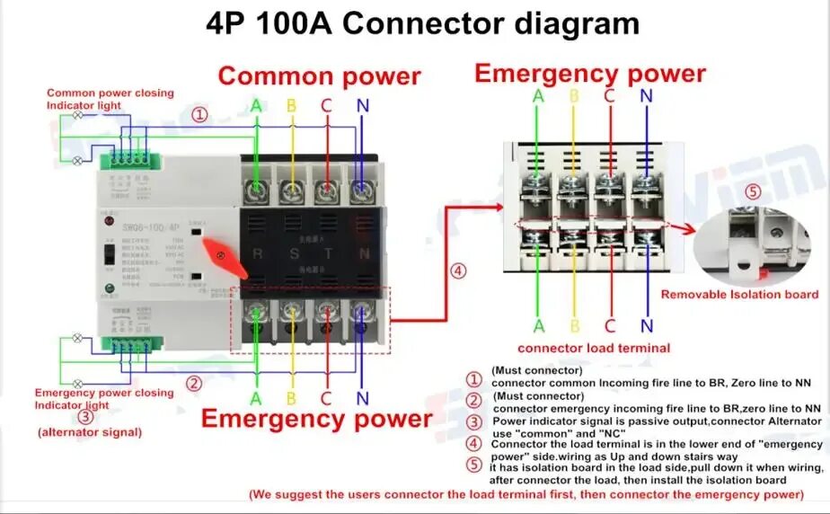 Tomzn tom7z 600 2 подключение Купить CXS2P-100A мини ATS 2P 4P 100A автоматический переключатель Электрический