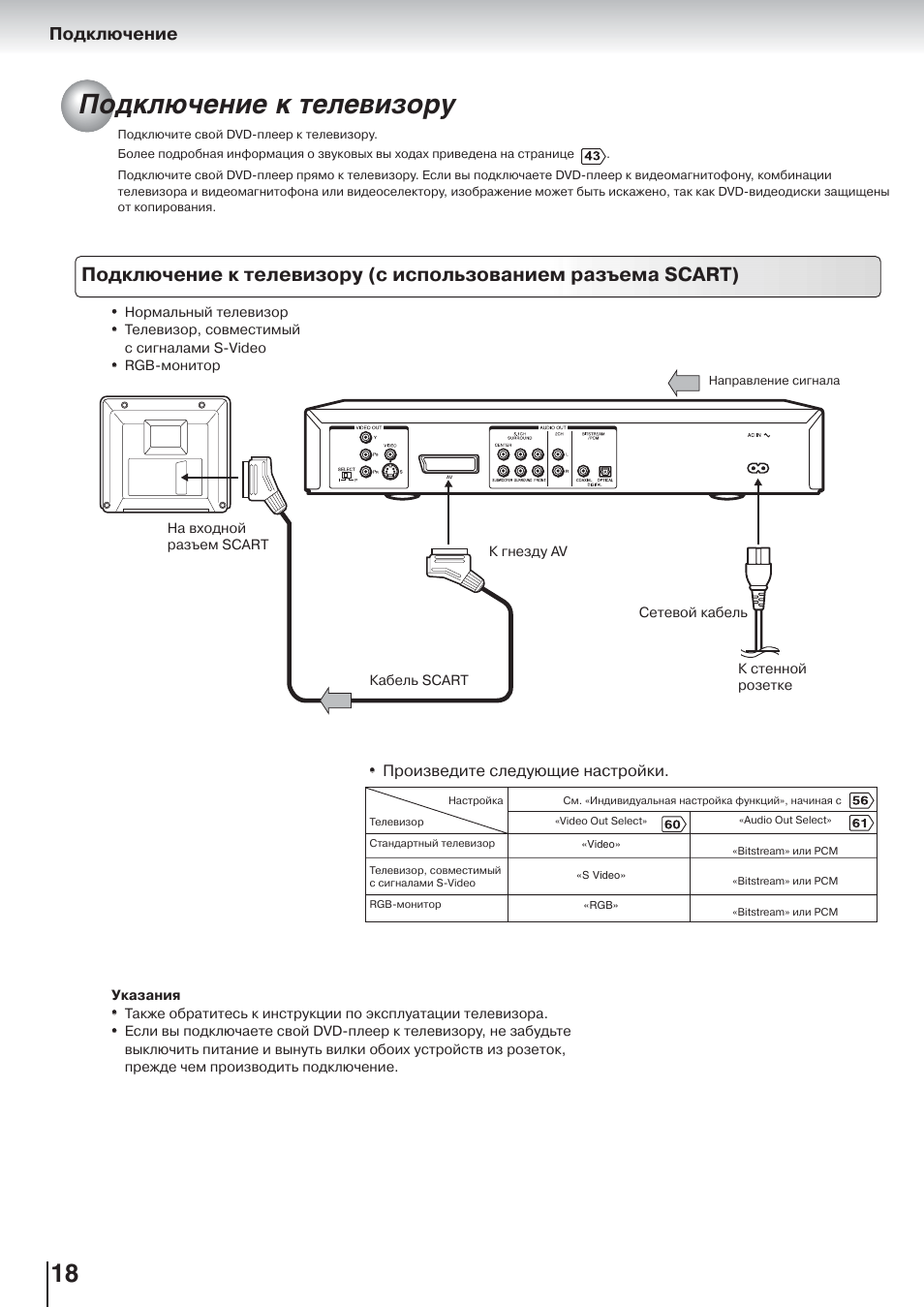 Toshiba как подключить интернет Подключение к телевизору, Подключение, Произведите следующие настройки Инструкци