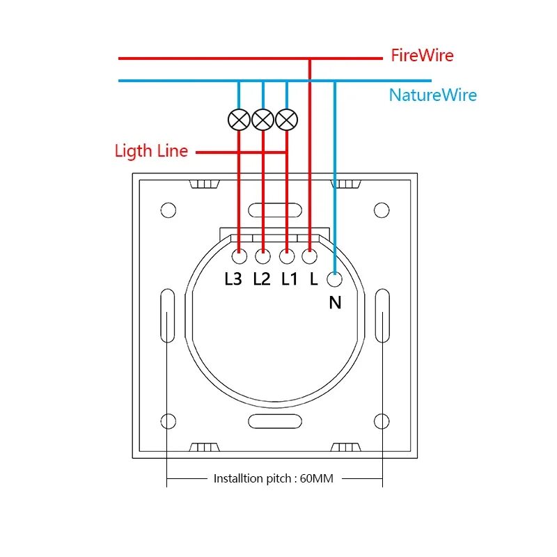 Touch switch сенсорный выключатель как подключить Умный настенный сенсорный выключатель света Eruiklink, ЕС, Wifi, 2 клавиши, сенс
